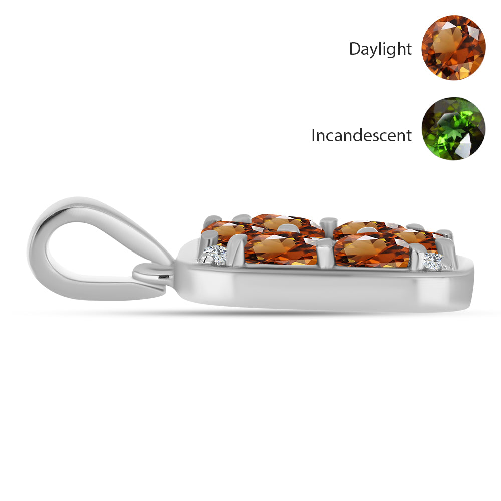 Strieborný Prívesok s Certifikovaný Anatólskym zultanitom pestovaný v laboratóriu a Bielym Topásom 2 