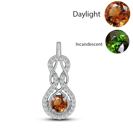 Strieborný Prívesok s Certifikovaný Anatólskym zultanitom pestovaný v laboratóriu a Bielym Topásom