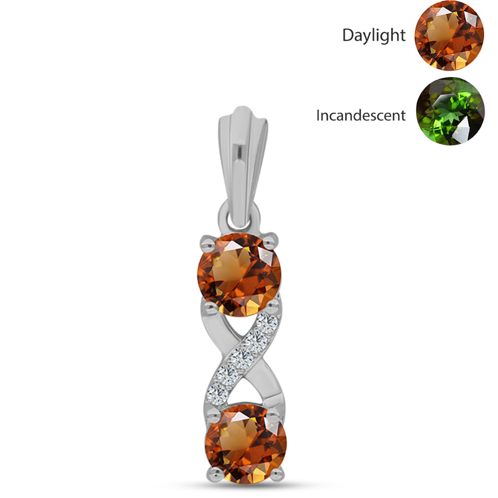 Strieborný Prívesok s Certifikovaný Anatólskym zultanitom pestovaný v laboratóriu a Bielym Topásom 1 