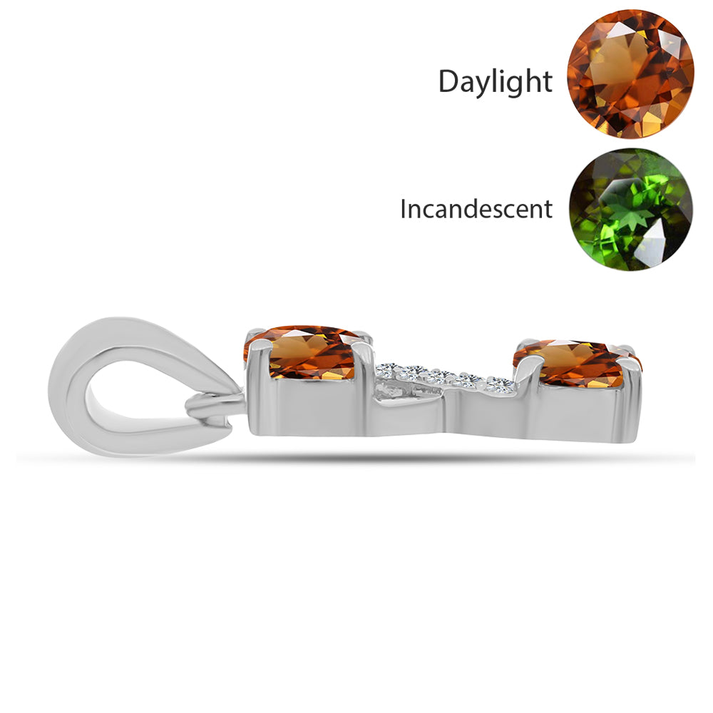 Strieborný Prívesok s Certifikovaný Anatólskym zultanitom pestovaný v laboratóriu a Bielym Topásom 2 