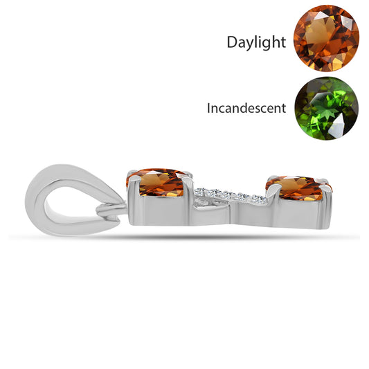 Strieborný Prívesok s Certifikovaný Anatólskym zultanitom pestovaný v laboratóriu a Bielym Topásom