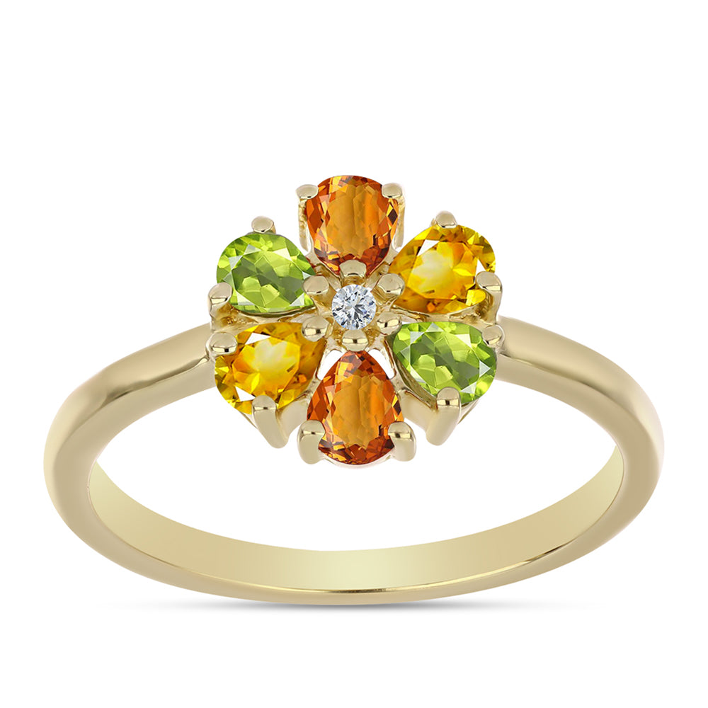 Pozlátený Strieborný Prsteň s Dúhovým Zafírom a Bielym Topásom 1 