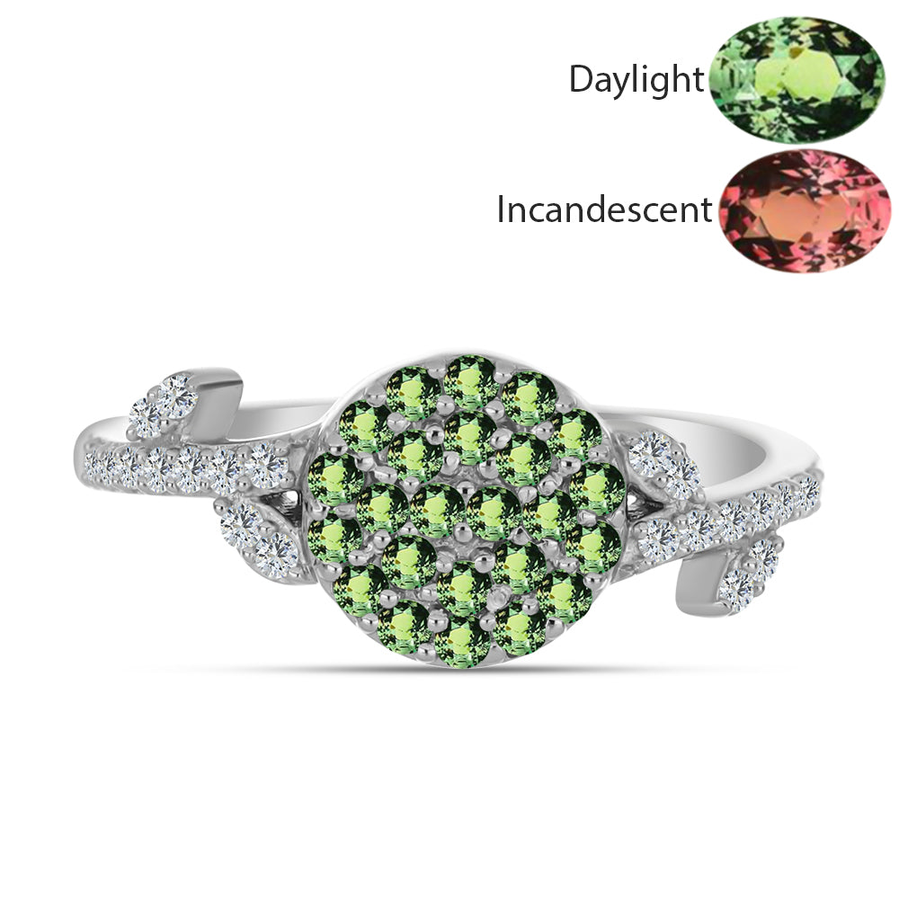 Strieborný Prsteň s Prírodným Alexsandritom a Bielym Topásom 1 