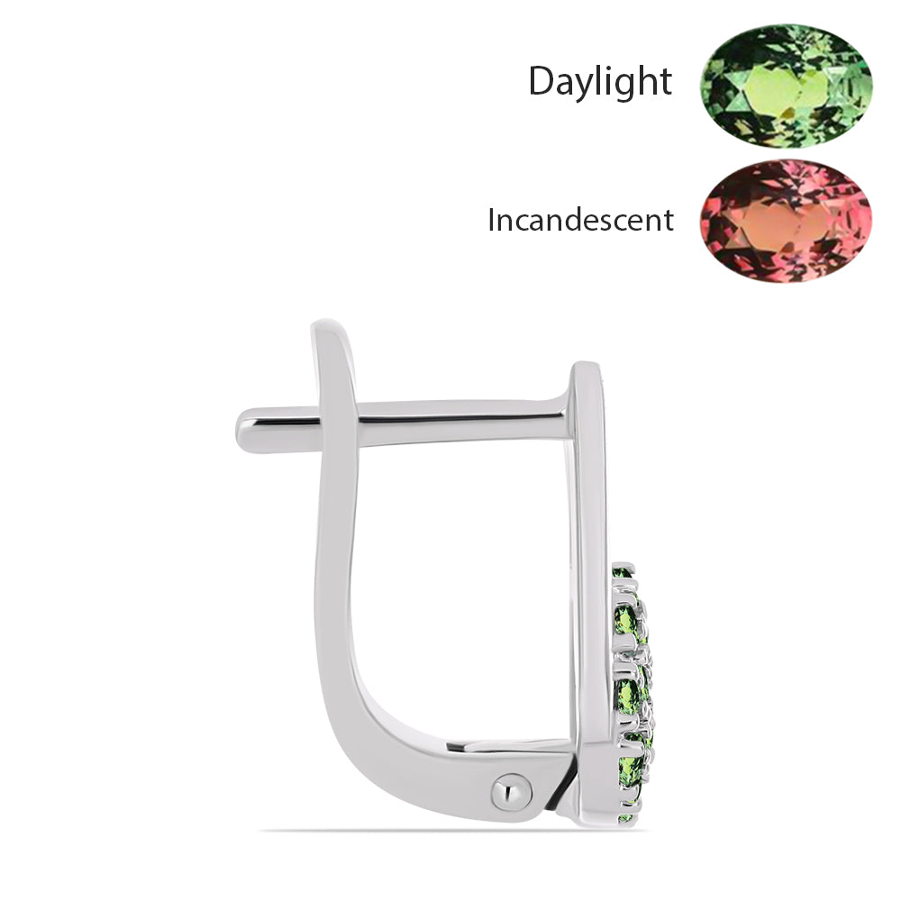 Strieborné Náušnice s Prírodným Alexsandritom