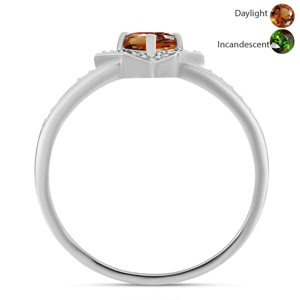 Strieborný Prsteň s Certifikovaný Anatólskym zultanitom pestovaný v laboratóriu a Bielym Topásom 2 