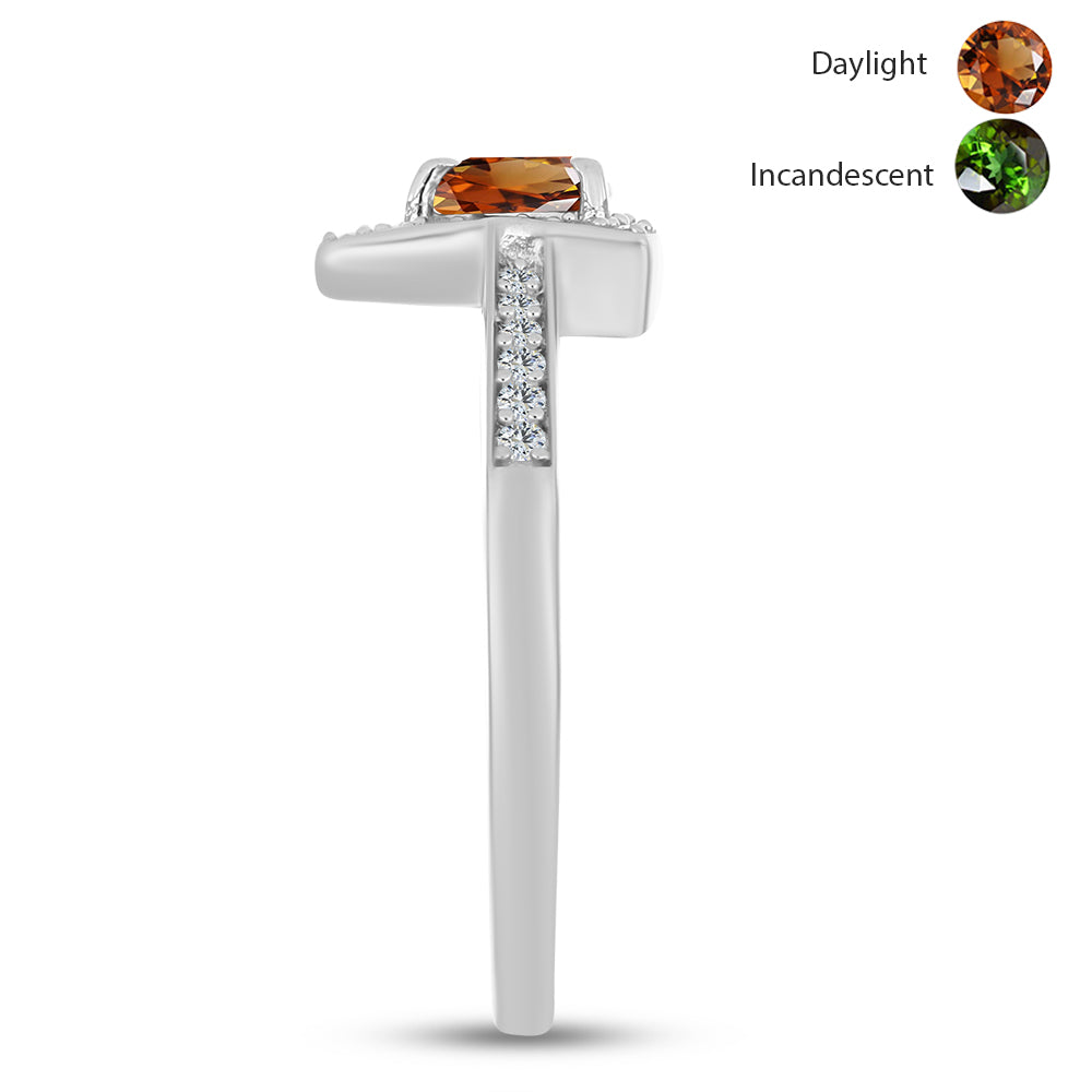 Strieborný Prsteň s Certifikovaný Anatólskym zultanitom pestovaný v laboratóriu a Bielym Topásom 4 