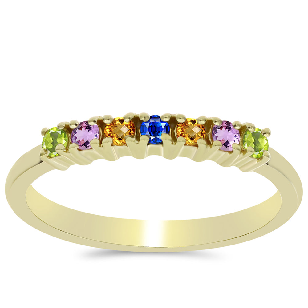 Pozlátený Strieborný Prsteň s Dúhovým Zafírom