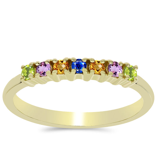 Pozlátený Strieborný Prsteň s Dúhovým Zafírom