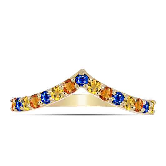 Pozlátený Strieborný Prsteň s Dúhovým Zafírom