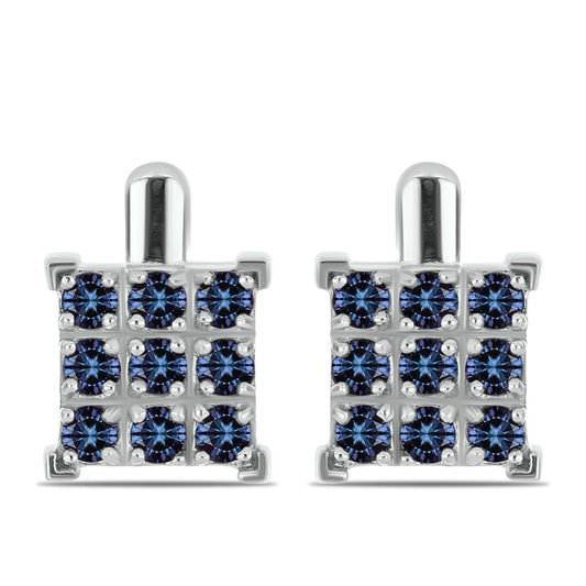 Strieborné Náušnice s "Cisársky fialový" moissanitom