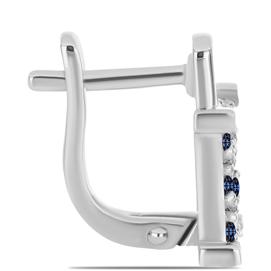 Strieborné Náušnice s "Cisársky fialový" moissanitom