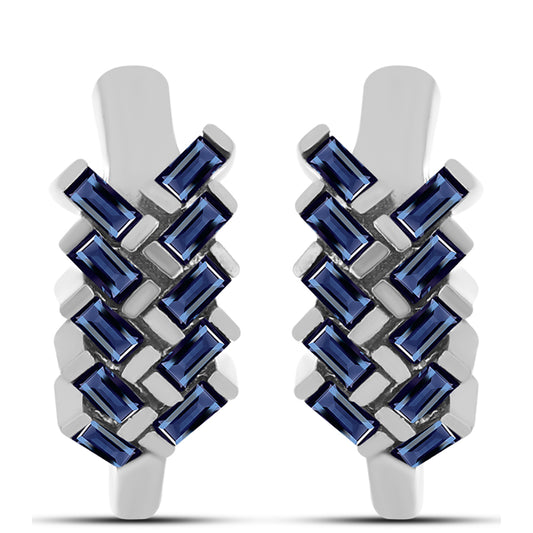 Strieborné Náušnice s "Cisársky fialový" moissanitom