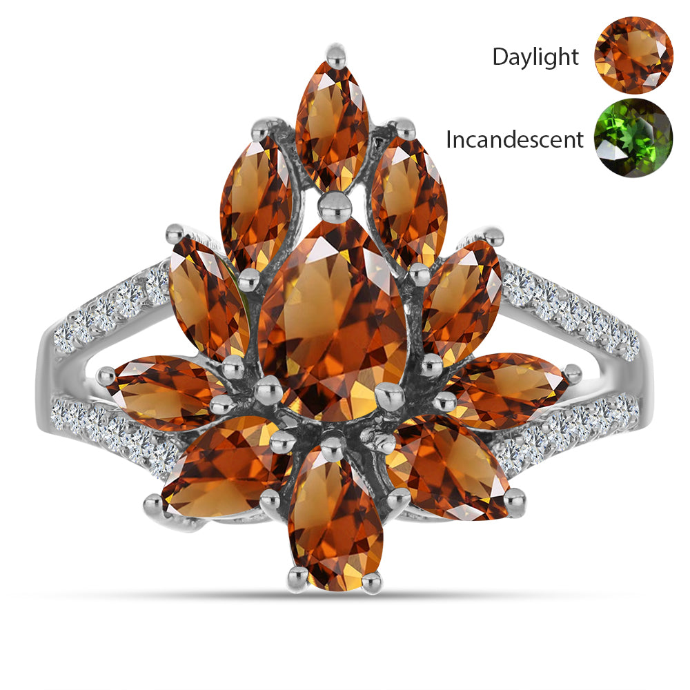 Strieborný Prsteň s Certifikovaný Anatólskym zultanitom pestovaný v laboratóriu a Bielym Topásom 1 