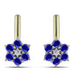Pozlátené Strieborné Náušnice s Lapisom Lazuli a Bielym Topásom