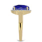 Pozlátený Strieborný Prsteň s Lapisom Lazuli a Bielym Topásom