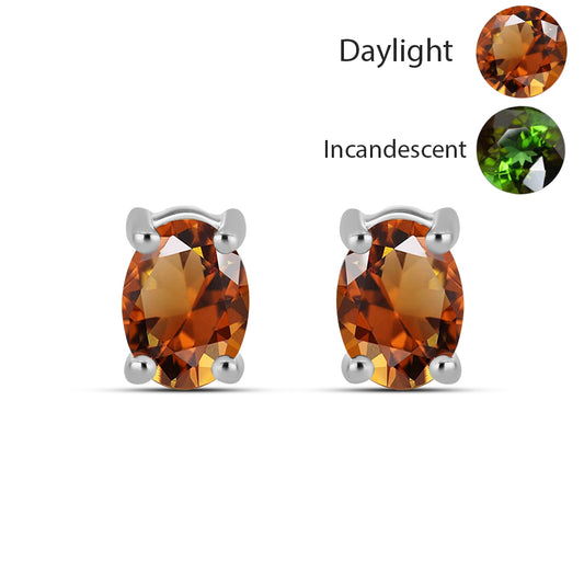 Strieborné Náušnice s Certifikovaný Anatólskym zultanitom pestovaný v laboratóriu