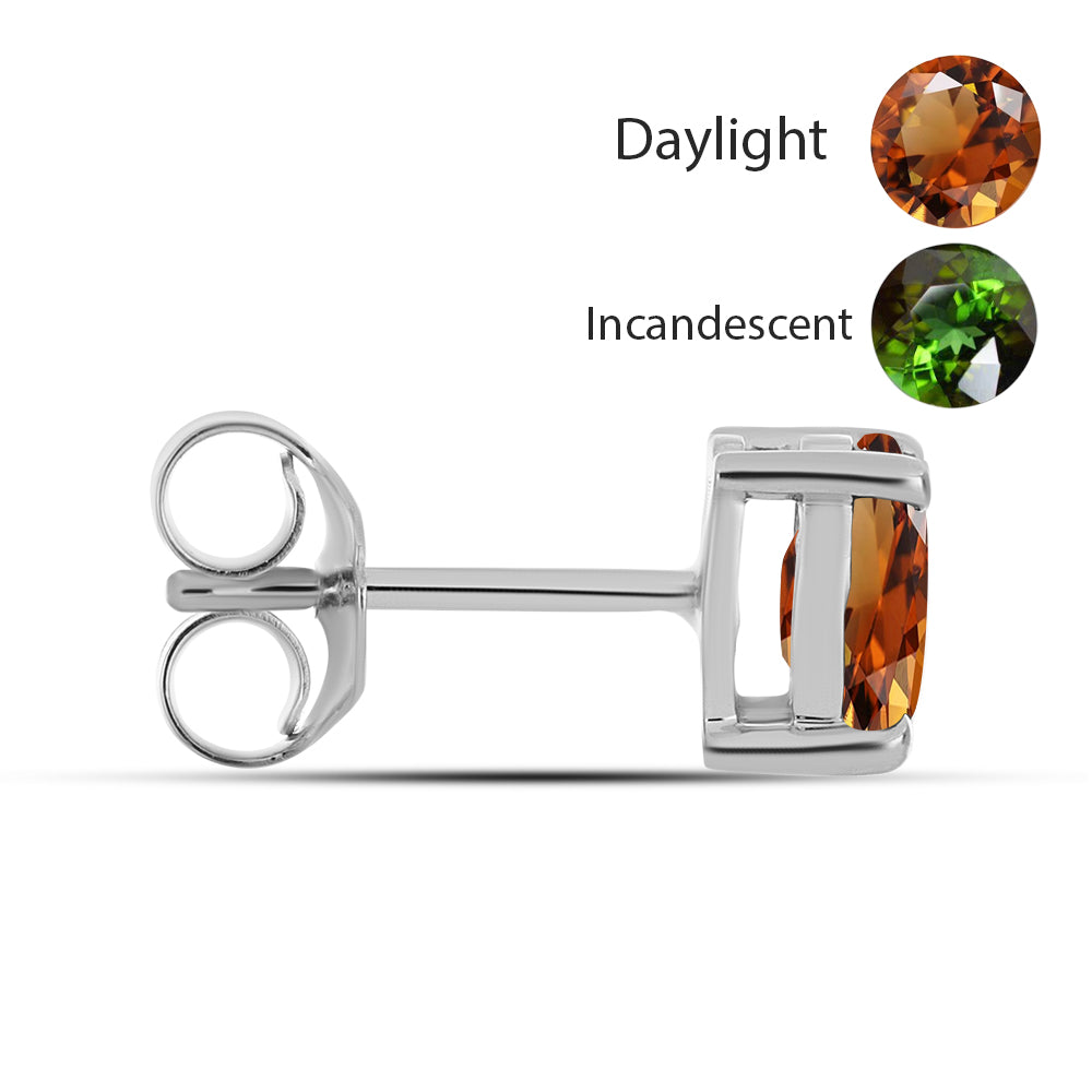 Strieborné Náušnice s Certifikovaný Anatólskym zultanitom pestovaný v laboratóriu 2 