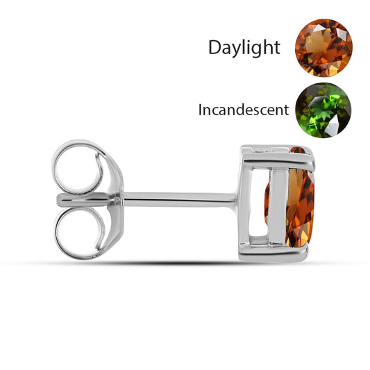 Strieborné Náušnice s Certifikovaný Anatólskym zultanitom pestovaný v laboratóriu