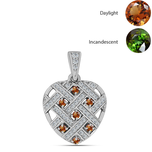 Strieborný Prívesok s Certifikovaný Anatólskym zultanitom pestovaný v laboratóriu a Bielym Topásom