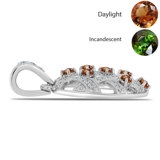 Strieborný Prívesok s Certifikovaný Anatólskym zultanitom pestovaný v laboratóriu a Bielym Topásom