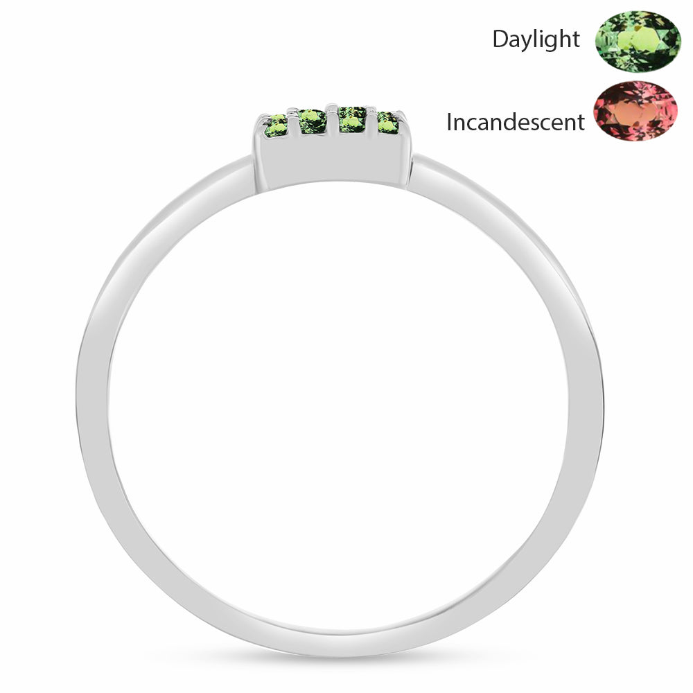 Strieborný Prsteň s Prírodným Alexsandritom 2 