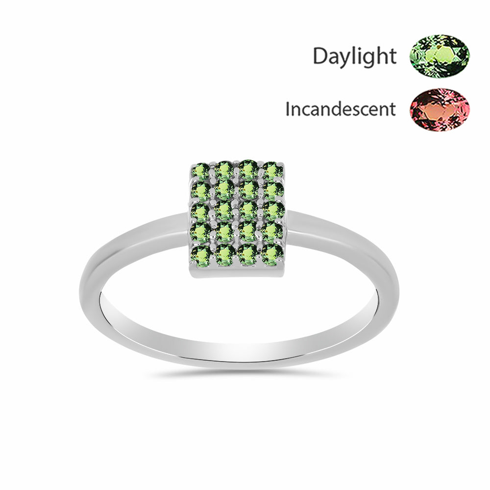 Strieborný Prsteň s Prírodným Alexsandritom