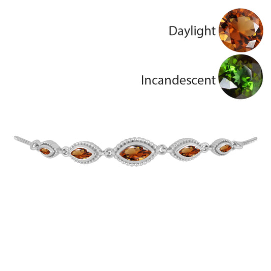 Strieborný Náramok s Certifikovaný Anatólskym zultanitom pestovaný v laboratóriu