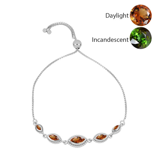 Strieborný Náramok s Certifikovaný Anatólskym zultanitom pestovaný v laboratóriu