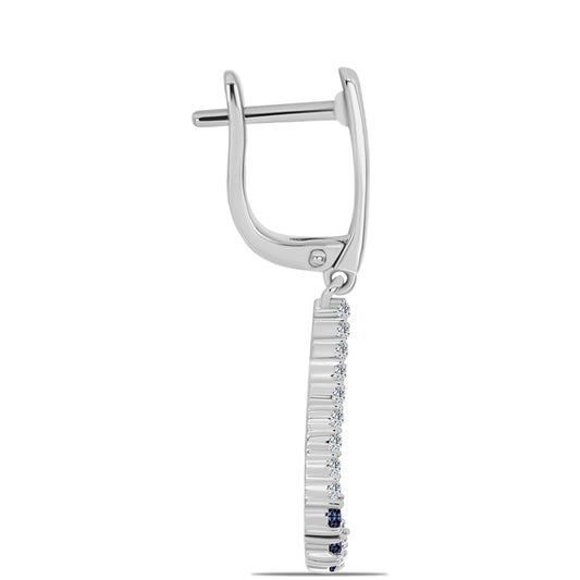 Strieborné Náušnice s "Cisársky fialový" moissanitom a Bielym Topásom