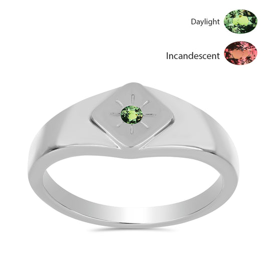 Strieborný Prsteň s Prírodným Alexsandritom