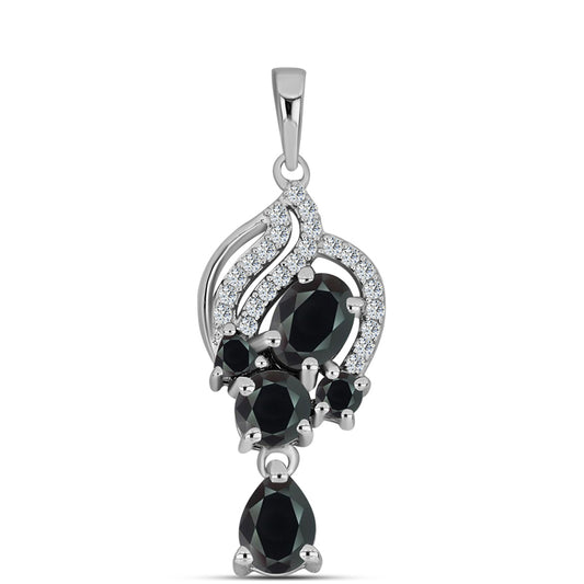 Strieborný Prívesok s Obsidianom a Bielym Topásom