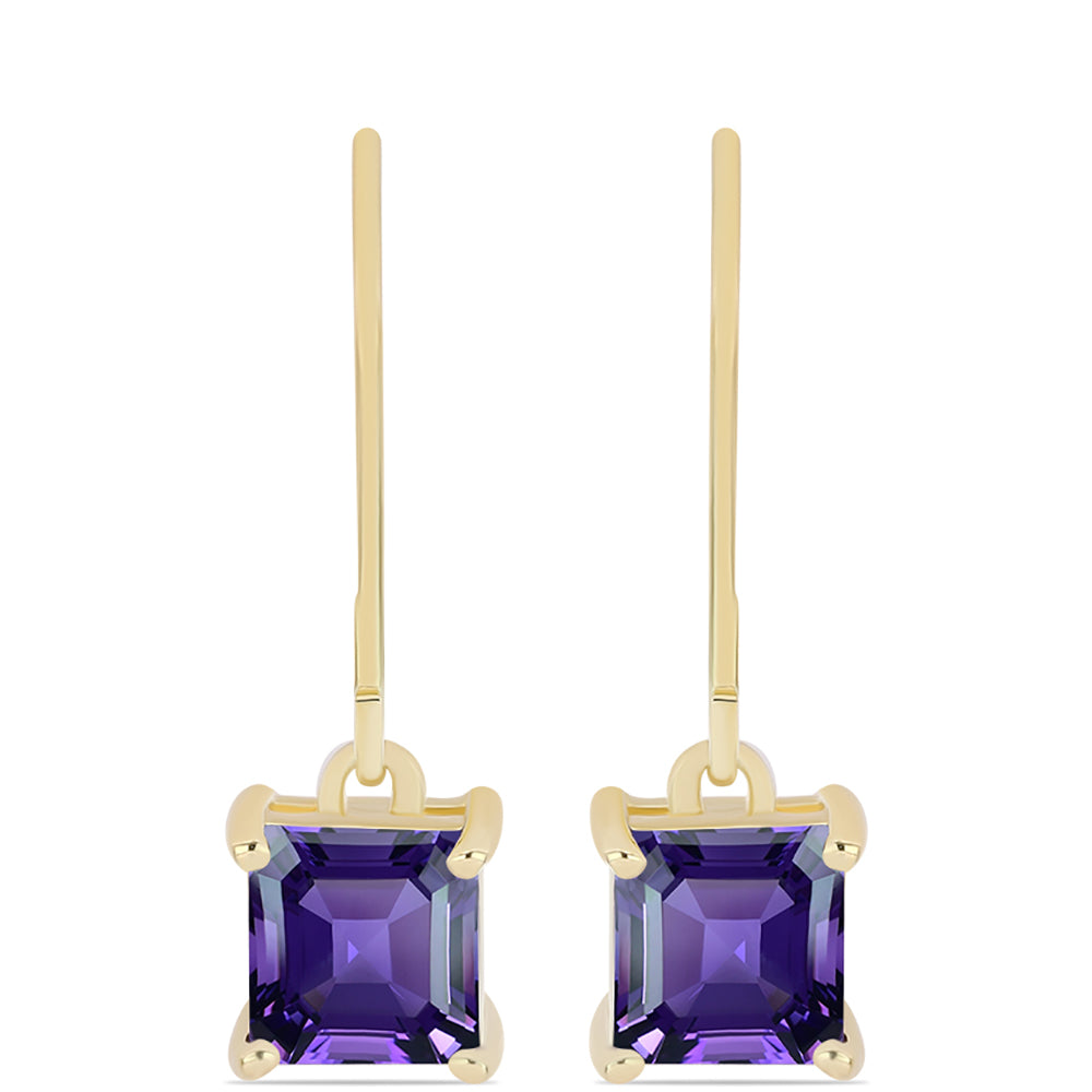 Pozlátené Strieborné Náušnice s Marockým Ametystom