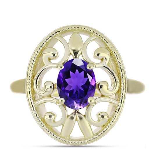 Pozlátený Strieborný Prsteň s Marockým Ametystom