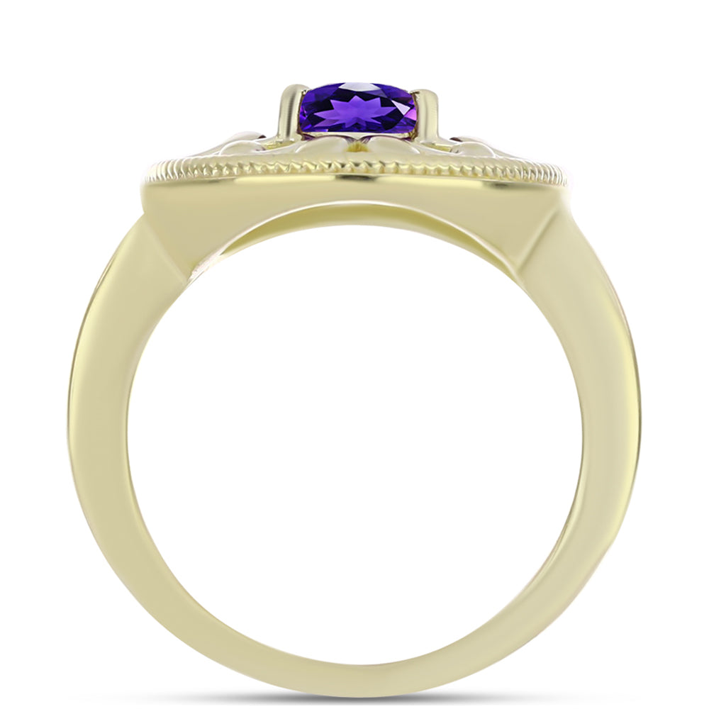 Pozlátený Strieborný Prsteň s Marockým Ametystom 2 