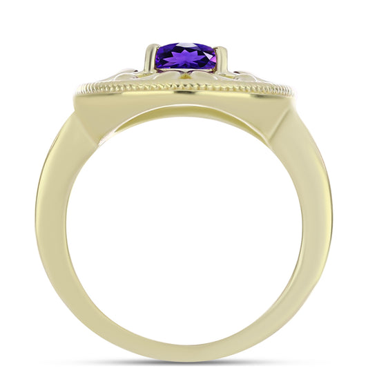 Pozlátený Strieborný Prsteň s Marockým Ametystom