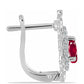 Strieborné Náušnice s Madagaskarským Rubínom a Bielym Topásom