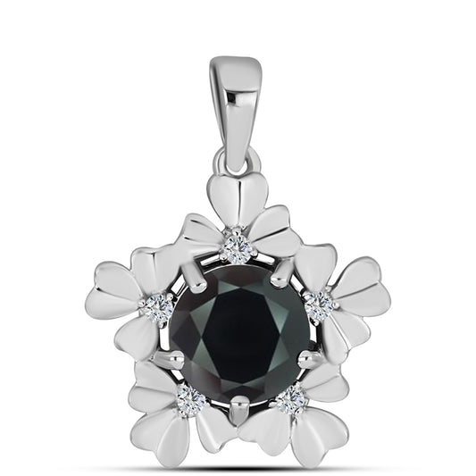 Strieborný Prívesok s Obsidianom a Bielym Topásom