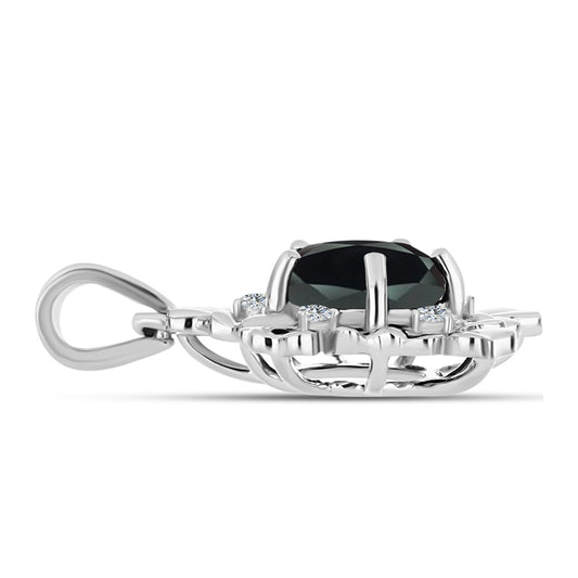 Strieborný Prívesok s Obsidianom a Bielym Topásom