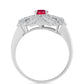 Strieborný Prsteň s Madagaskarským Rubínom a Bielym Topásom