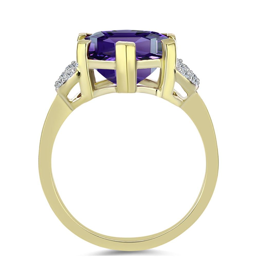 Pozlátený Strieborný Prsteň s Marockým Ametystom a Bielym Topásom