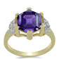 Pozlátený Strieborný Prsteň s Marockým Ametystom a Bielym Topásom