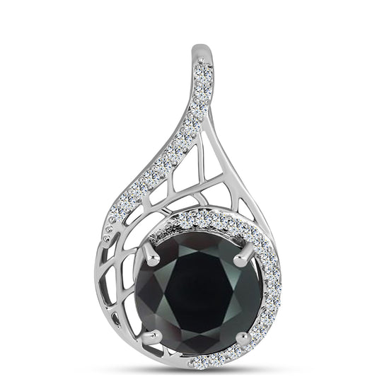 Strieborný Prívesok s Obsidianom a Bielym Topásom