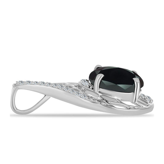 Strieborný Prívesok s Obsidianom a Bielym Topásom