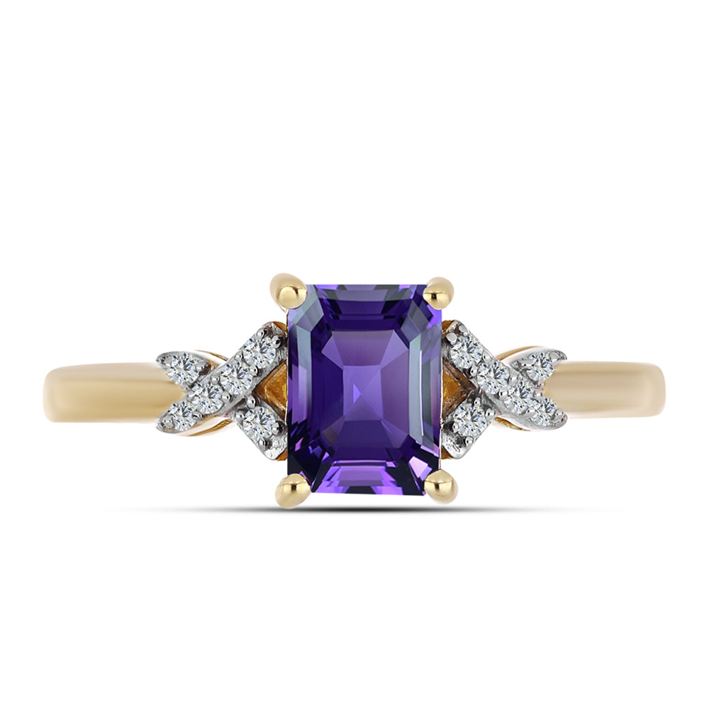 Pozlátený Strieborný Prsteň s Marockým Ametystom a Bielym Topásom 1 