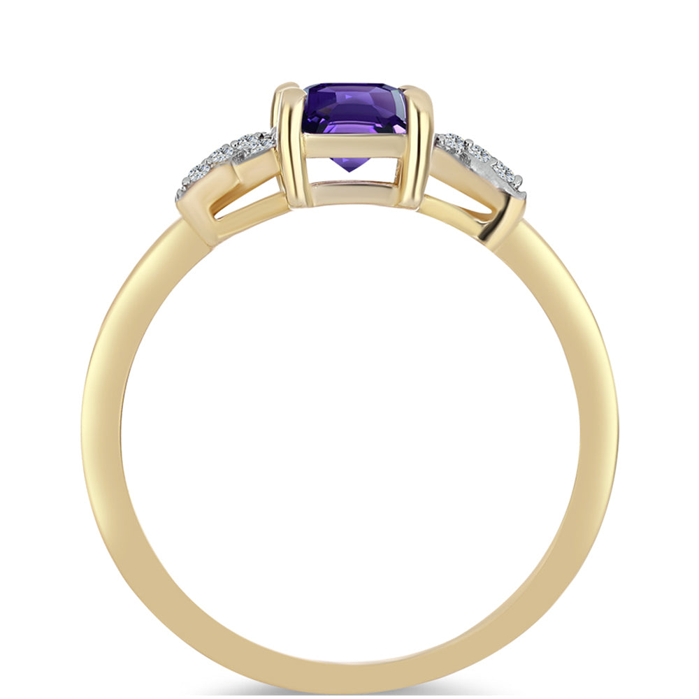Pozlátený Strieborný Prsteň s Marockým Ametystom a Bielym Topásom 2 