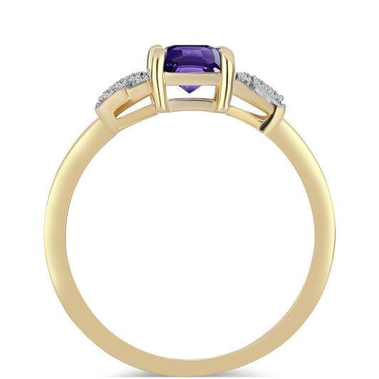 Pozlátený Strieborný Prsteň s Marockým Ametystom a Bielym Topásom