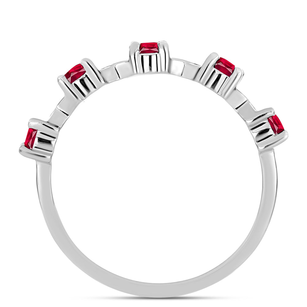 Strieborný Prsteň s Madagaskarským Rubínom 2 