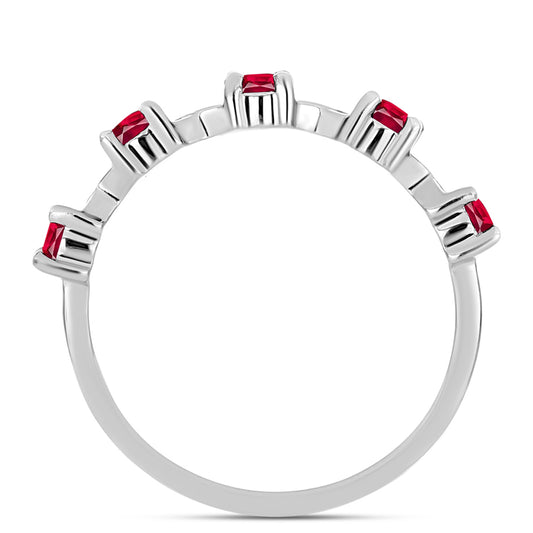Strieborný Prsteň s Madagaskarským Rubínom
