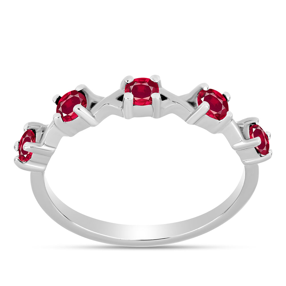Strieborný Prsteň s Madagaskarským Rubínom 3 