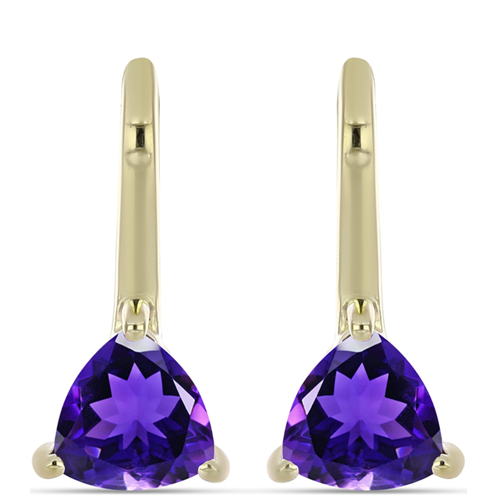 Pozlátené Strieborné Náušnice s Marockým Ametystom 1 